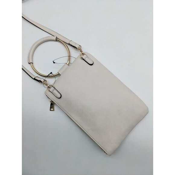INC Charlii bangle handle women's crossbody bag clutch - WHITE/ BONE / OFF-WHITE - Picture 2 of 11